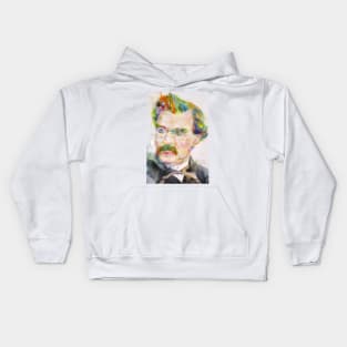 FRIEDRICH NIETZSCHE watercolor portrait .6 Kids Hoodie